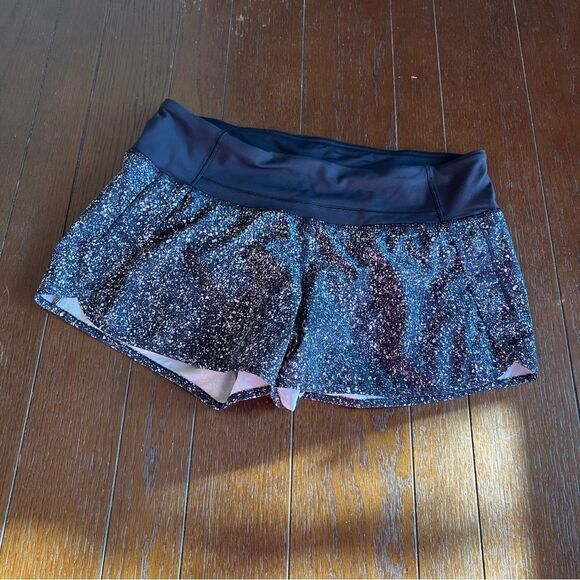 Lululemon Women's Run Speed Shorts Black & White Size 8